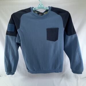 5.11 Tactical Sweater Mens L Blue Elbow Patches Crewneck Pocket Sweatshirt